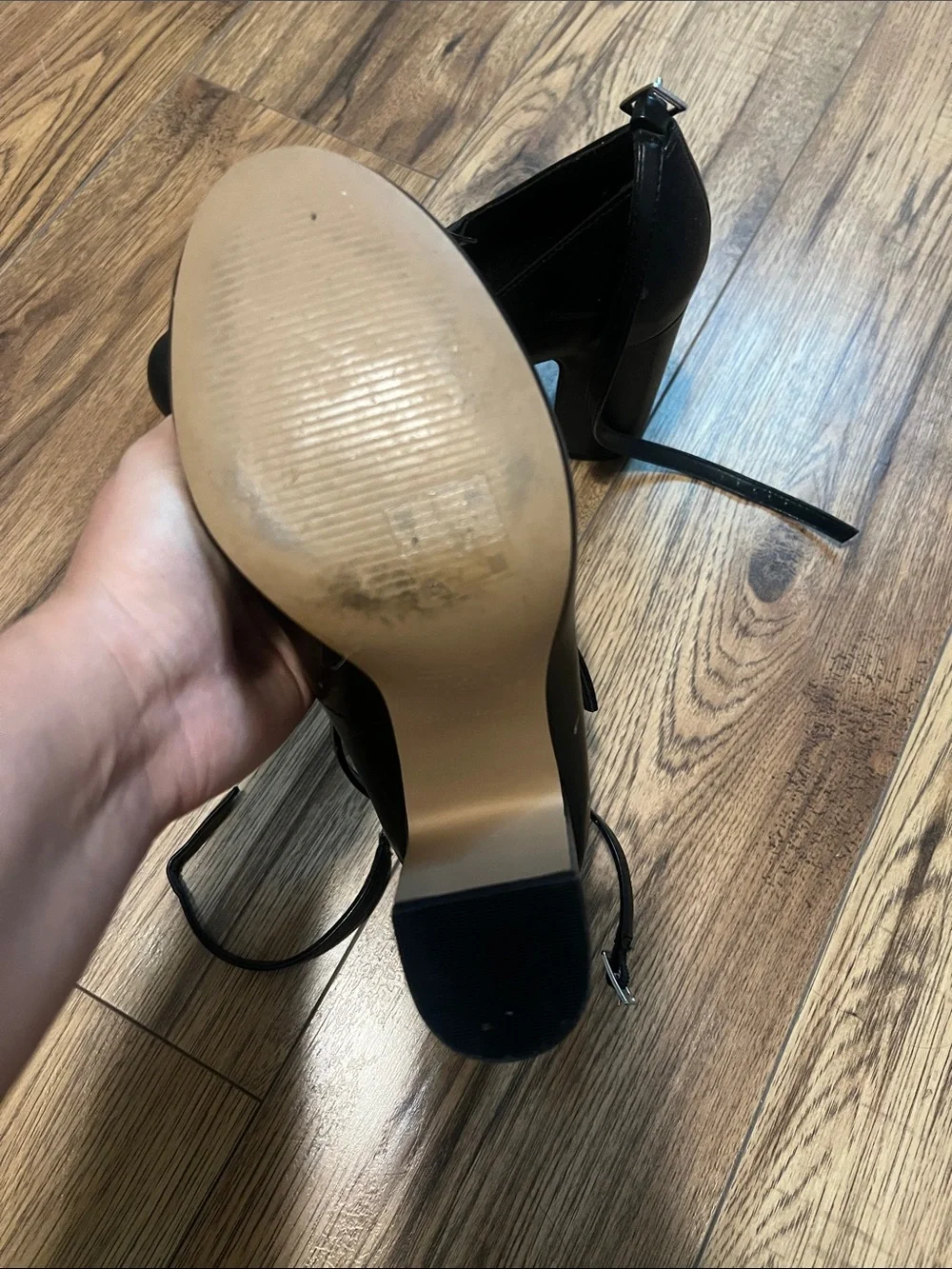 Call It Spring Black Round-Toe Mary Jane Heels with Ankle Strap - Picture 3 of 4